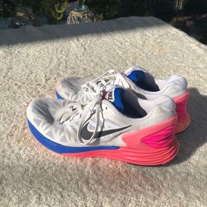 Rainbow Nike Lunarglide , size women’s 8 🍊🌸🦋